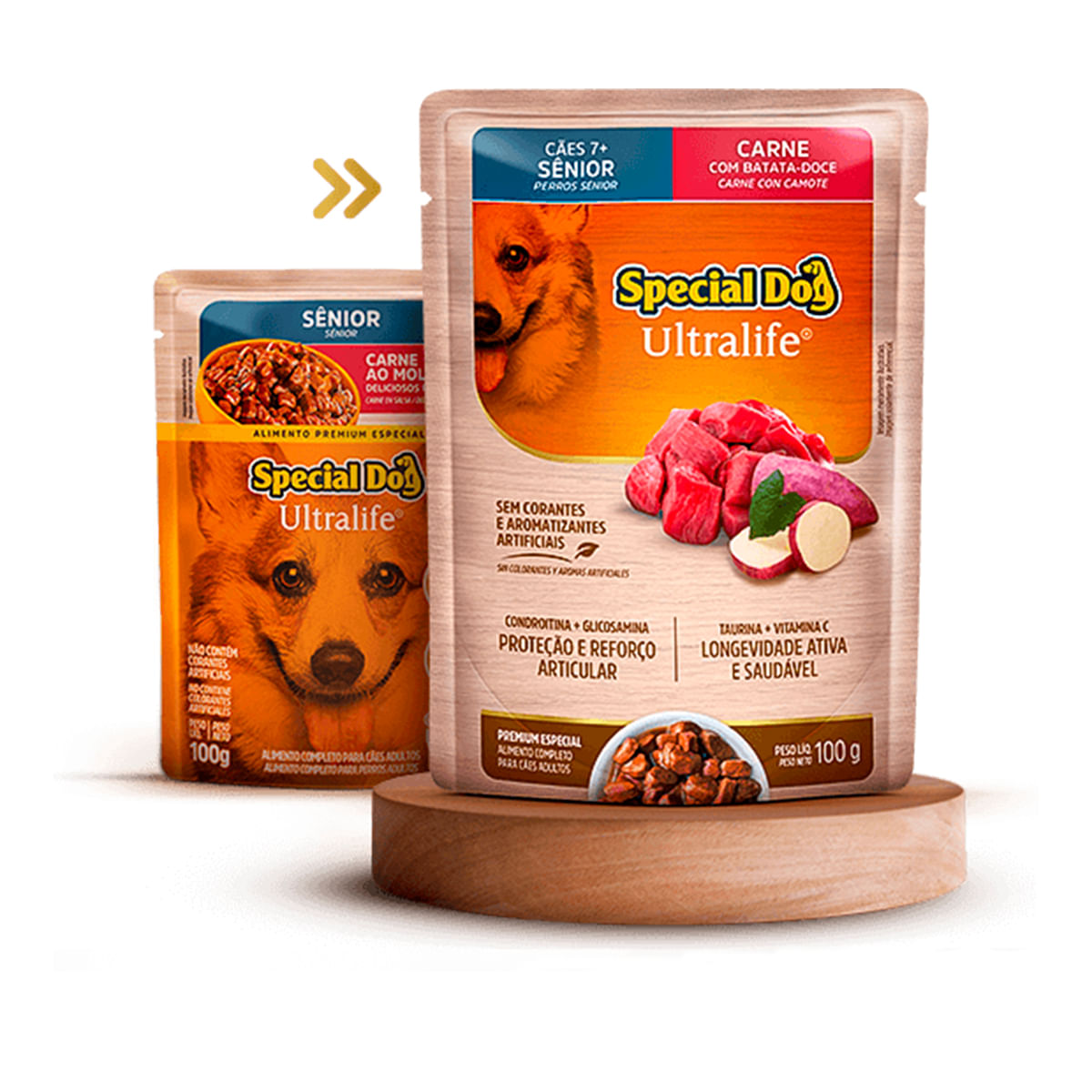 Foto-do-produto-Racao-Special-Dog-Sache-Caes-Senior-Carne-100g-no-pet-shop-online-da-Tudo-de-Bicho