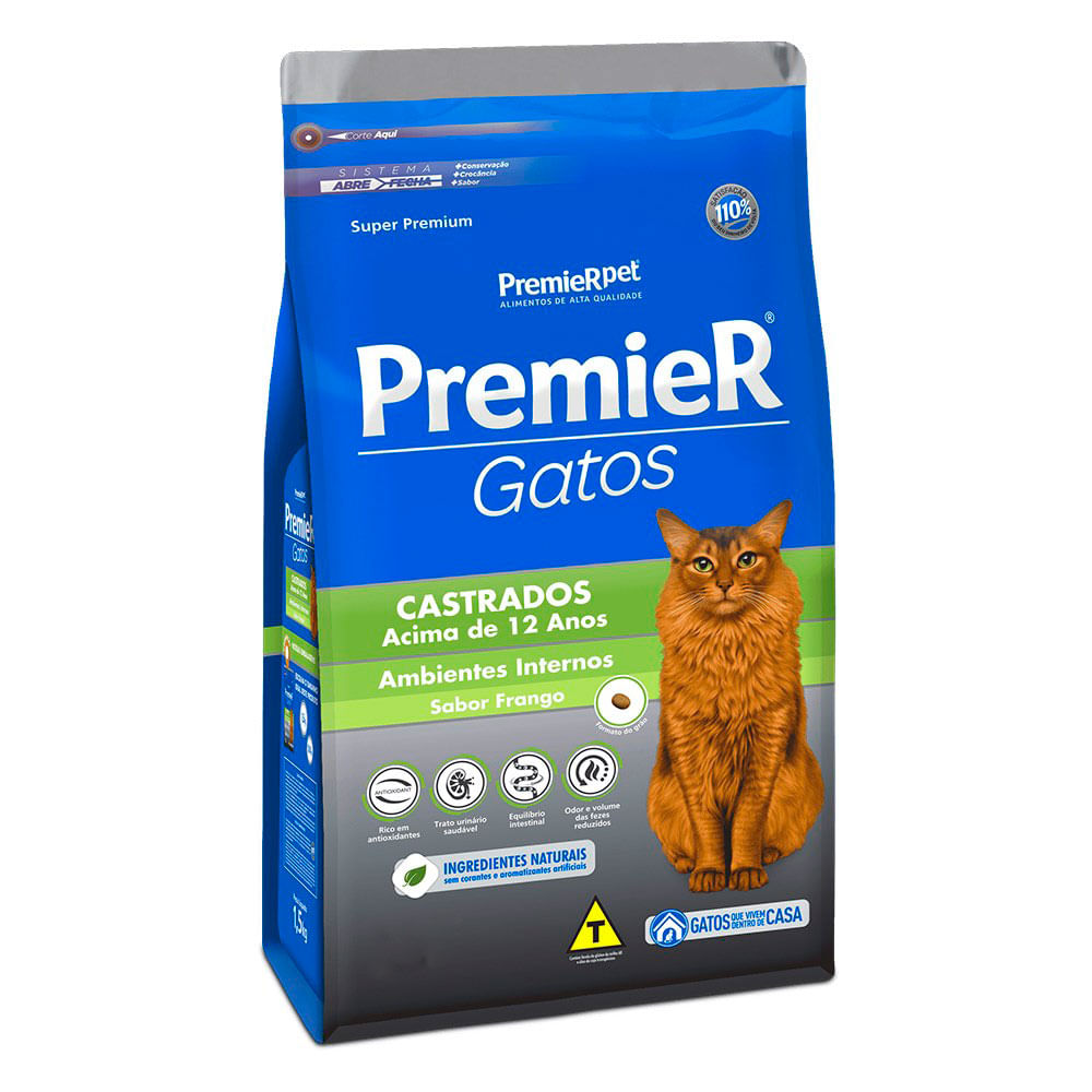 Foto-do-produto-Racao-Premier-Gatos-Castrados-Acima-12-Anos-Ambientes-Internos-Frango-500g-no-pet-shop-online-da-Tudo-de-Bicho