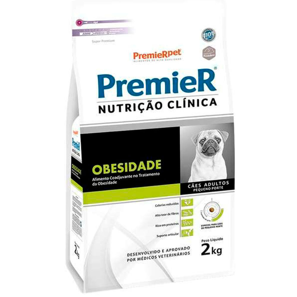 Foto-do-produto-Racao-Premier-Nutricao-Clinica-Obesidade-Caes-Adultos-Pequeno-Porte-2kg-no-pet-shop-online-da-Tudo-de-Bicho