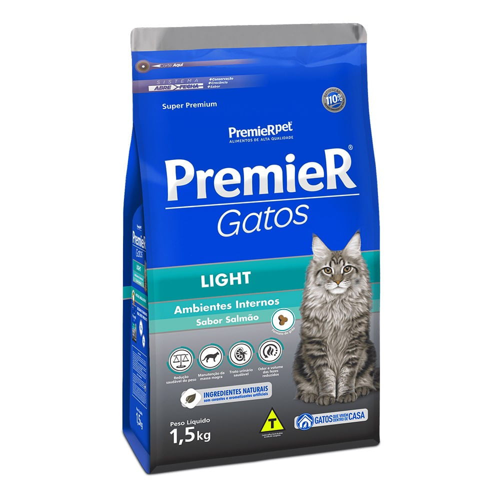 Foto-do-produto-Racao-Premier-Gatos-Adultos-Light-Ambientes-Internos-Salmao-15kg-no-petshop-online-da-Tudo-de-Bicho