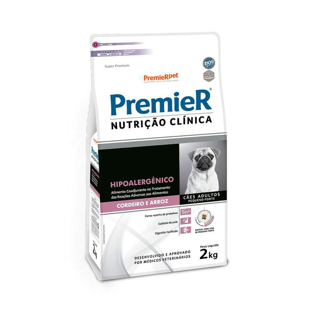 Foto-do-produto-Racao-Premier-Nutricao-Clinica-Hipoalergenico-Caes-Adultos-Pequeno-Porte-Cordeiro-2kg-no-petshop-online-da-Tudo-de-Bicho