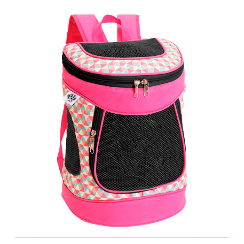 Foto-do-produto-Mochila-de-Transporte-Saks-Caes-e-Gatos-com-Tela-Frontal-Rosa--no-petshop-online-da-Tudo-de-Bicho