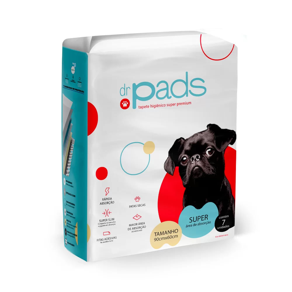 Foto-do-produto-Tapete-Higienico-Para-Caes-Dr-Pads-90x60-07-unidades-no-petshop-online-da-Tudo-de-Bicho