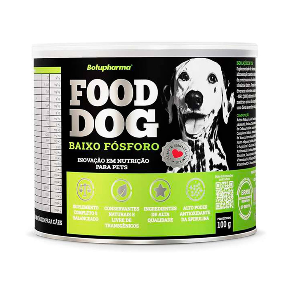 Foto-do-produto-Suplemento-Caes-Food-Dog-Baixo-Fosforo-Botupharma-100g-no-pet-shop-online-da-Tudo-de-Bicho