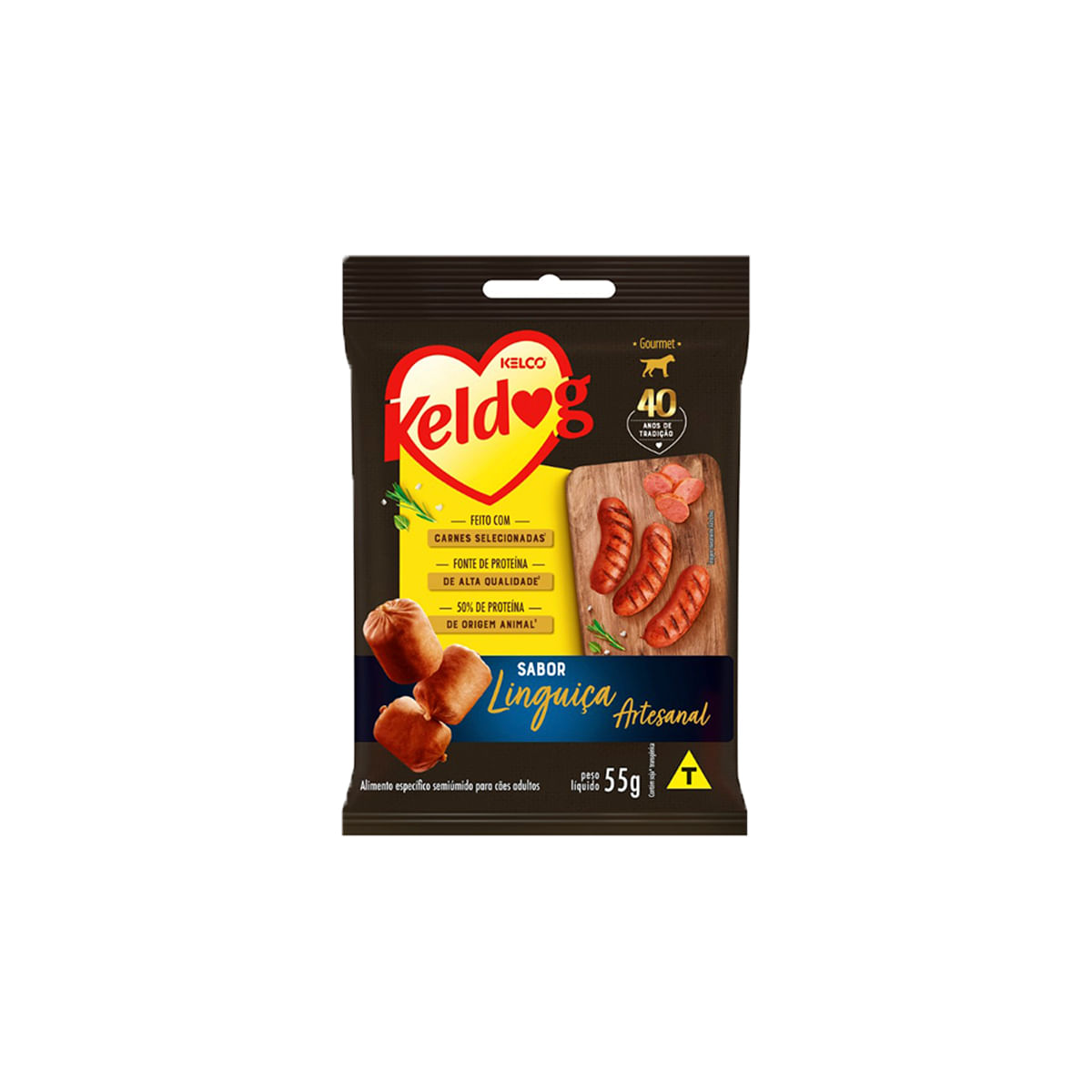 Foto-do-produto-Bifinho-Kelco-Keldog-Mini-Linguica-Artesanal-55g-no-pet-shop-online-da-Tudo-de-Bicho