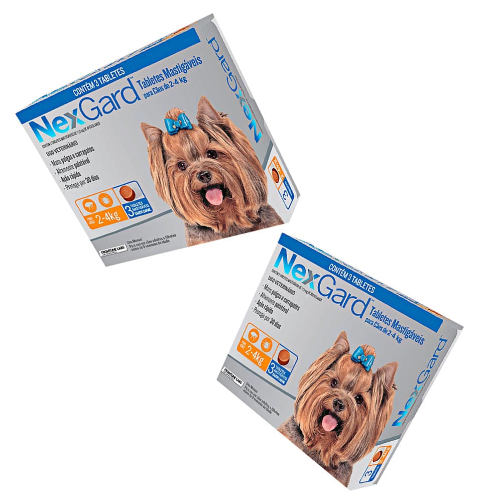 Foto-do-produto-Nexgard-Antipulgas-para-Cachorros-2-a-4Kg-com-3-Comprimidos-Combo-2-Caixas-no-pet-shop-online-da-Tudo-de-Bicho