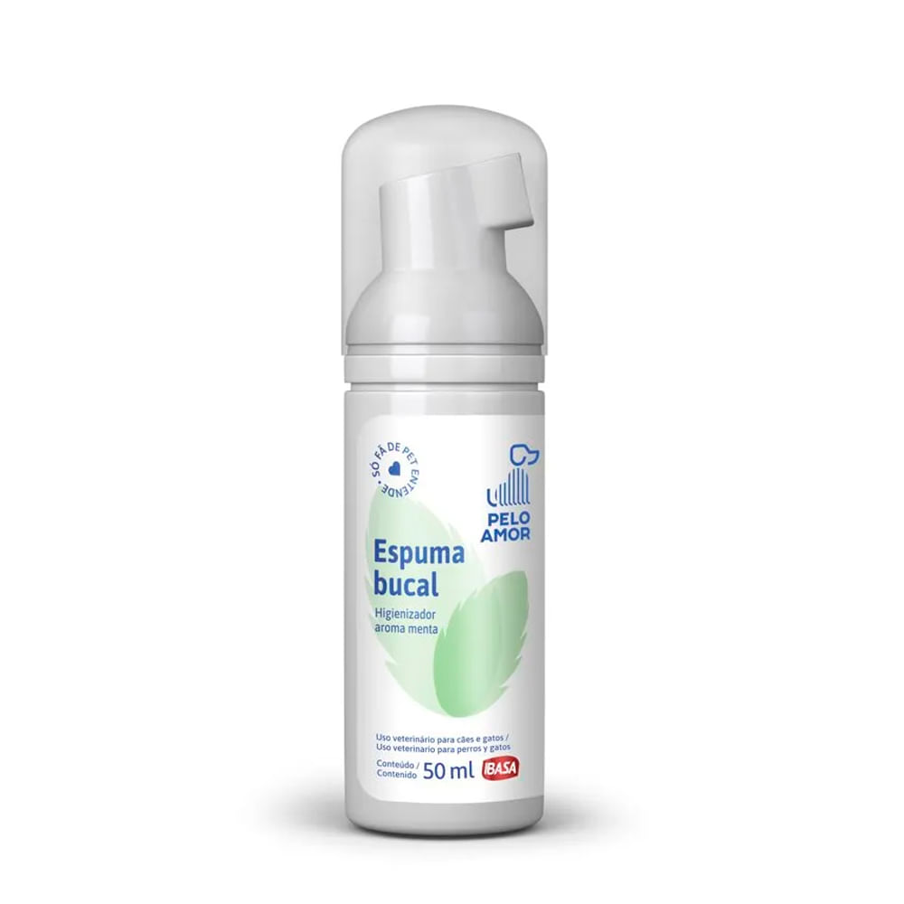 Foto do produto Espuma Bucal Pelo Amor para Cães e Gatos Ibasa 50ml no pet shop online da Tudo de Bicho