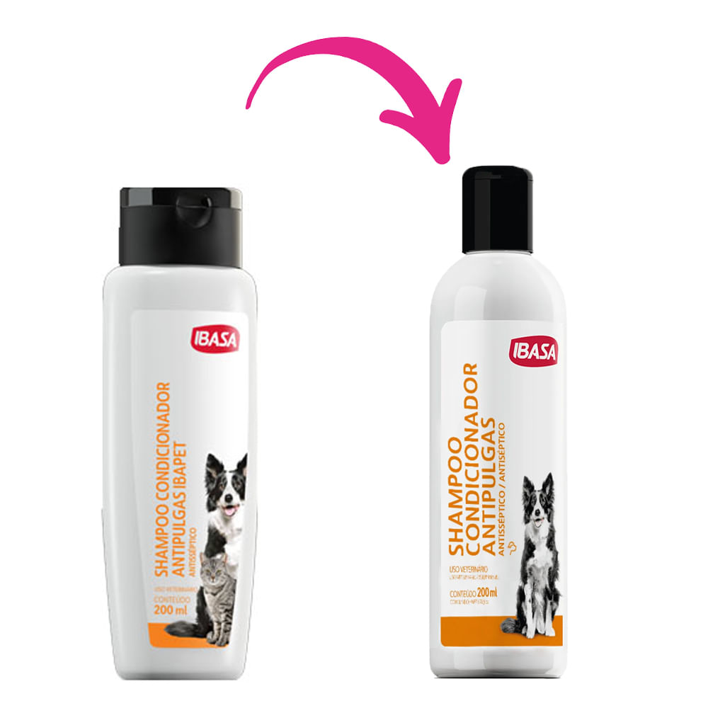 Foto do produto Shampoo Condicionador Antipulgas Ibasa 200 ml no pet shop online da Tudo de Bicho