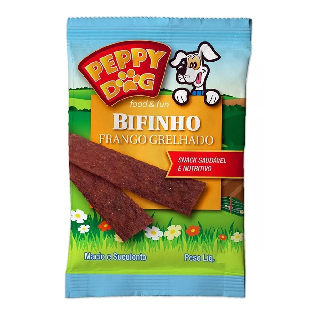 Foto-do-produto-Bifinho-para-Caes-Peppy-Dog-Frango-Grelhado-60g-no-pet-shop-online-da-Tudo-de-Bicho