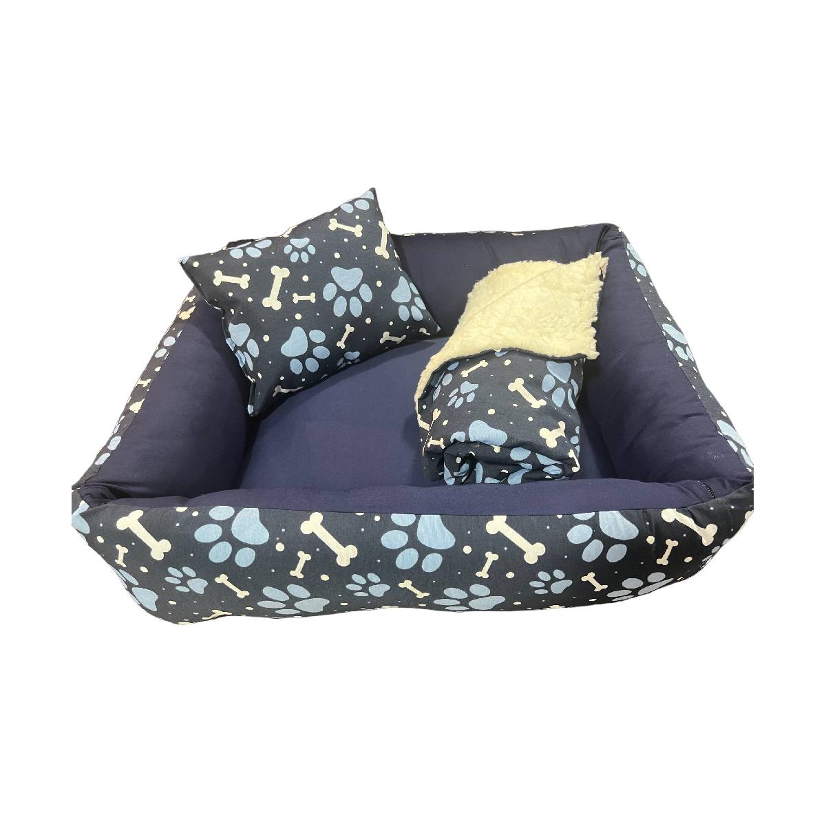 Foto-do-produto-Kit-Cama-Manta-Travesseiro-CamaPet-para-Caes-e-Gatos-Ossinho-Azul-P-no-pet-shop-online-da-Tudo-de-Bicho