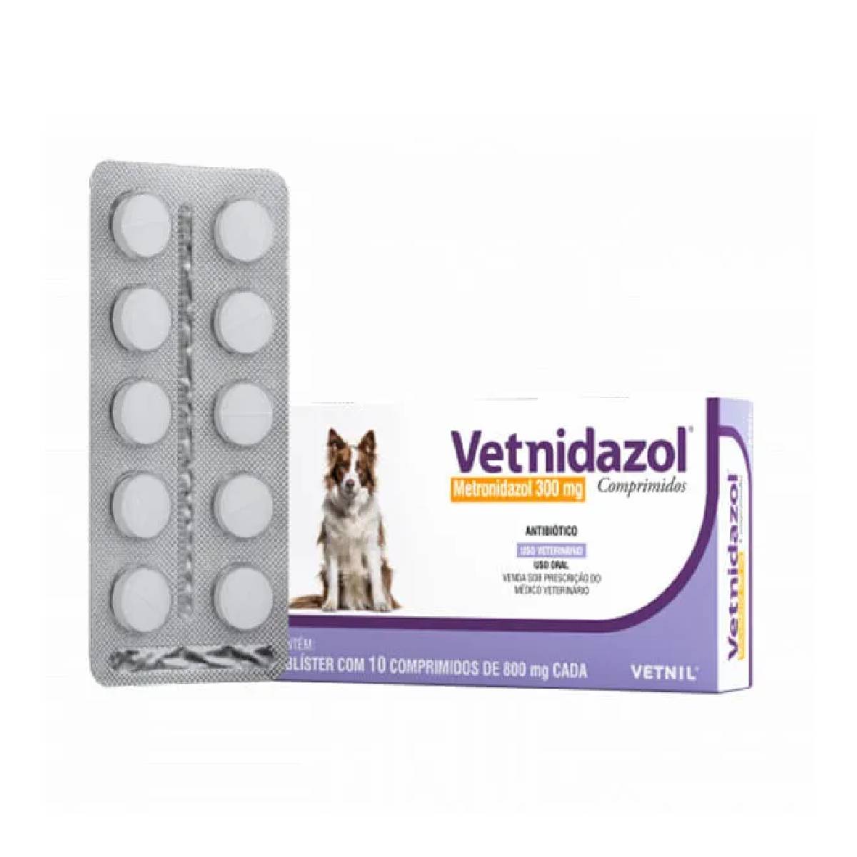 Foto-do-produto-Vetnidazol-Vetnil-300mg-10-Comprimidos-no-pet-shop-online-da-Tudo-de-Bicho