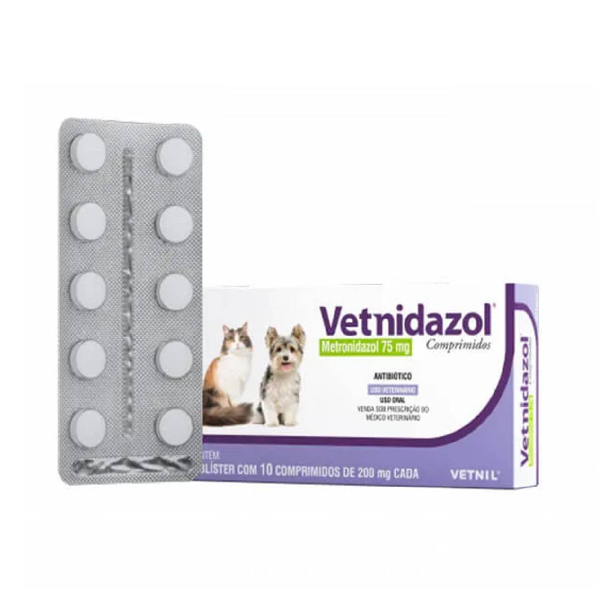 Foto-do-produto-Vetnidazol-Vetnil-75mg-10-Comprimidos-no-pet-shop-online-da-Tudo-de-Bicho