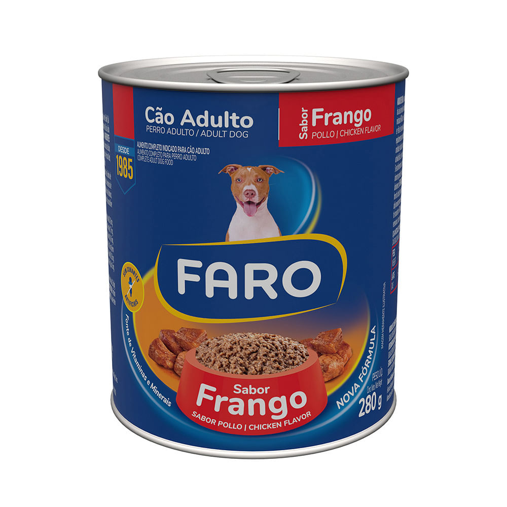 Foto-do-produto-Pate-Faro-para-Caes-Adultos-Sabor-Frango-Lata-280g-no-pet-shop-online-da-Tudo-de-Bicho