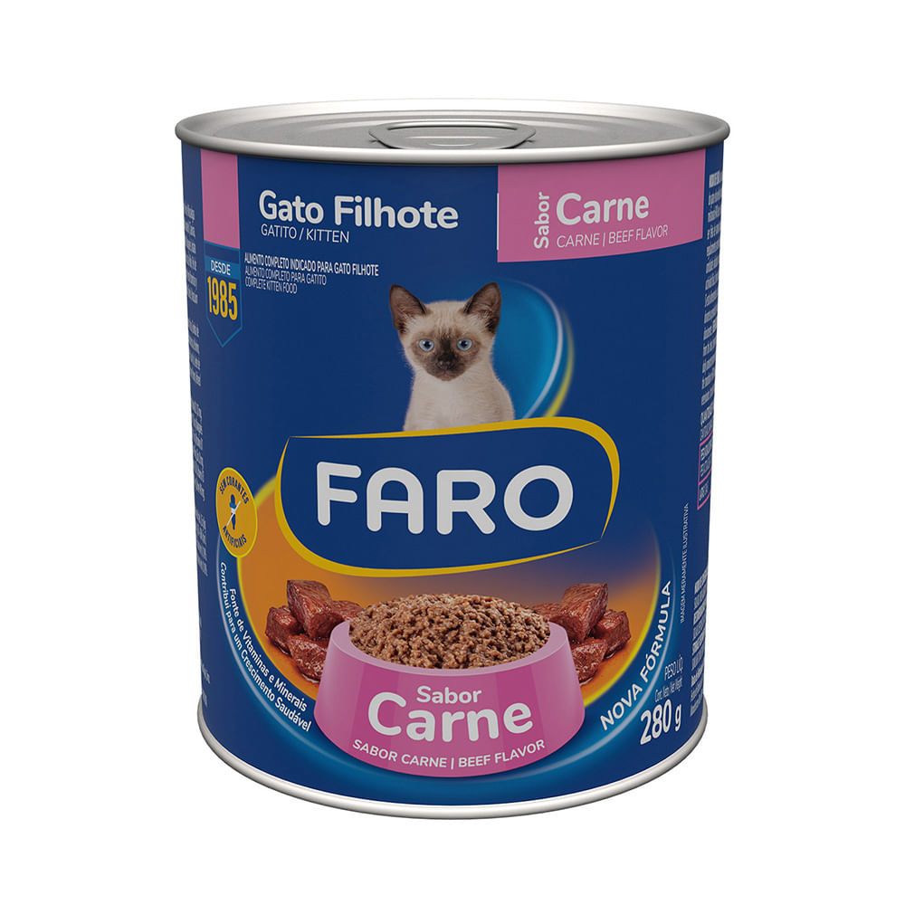 Foto-do-produto-Pate-Faro-para-Gatos-Filhotes-Sabor-Carne-Lata-280g-no-pet-shop-online-da-Tudo-de-Bicho