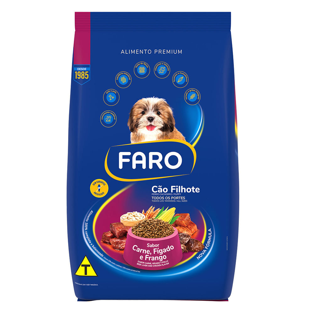 Foto-do-produto-Racao-Faro-para-Caes-Filhotes-Sabor-Carne-Frango-e-Figado-20kg-no-pet-shop-online-da-Tudo-de-Bicho