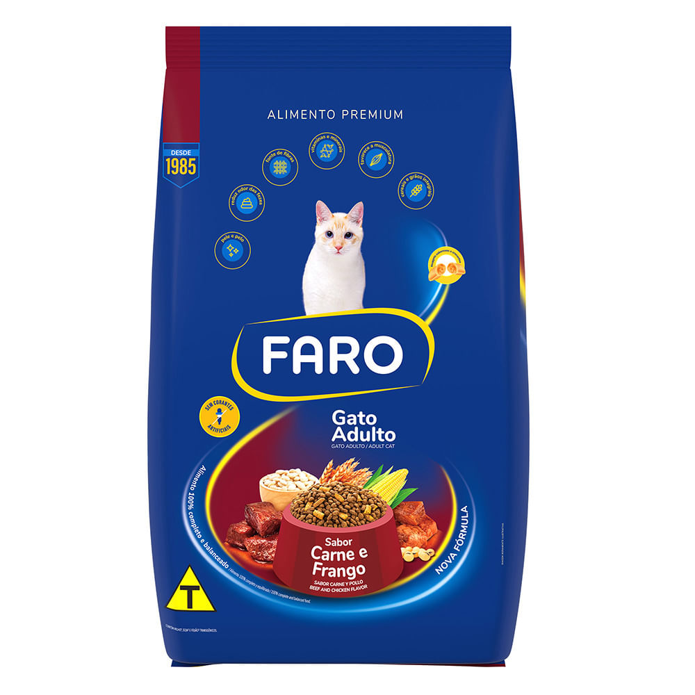 Foto-do-produto-Racao-Faro-para-Gatos-Adultos-Sabor-Carne-e-Frango-20kg-no-pet-shop-online-da-Tudo-de-Bicho