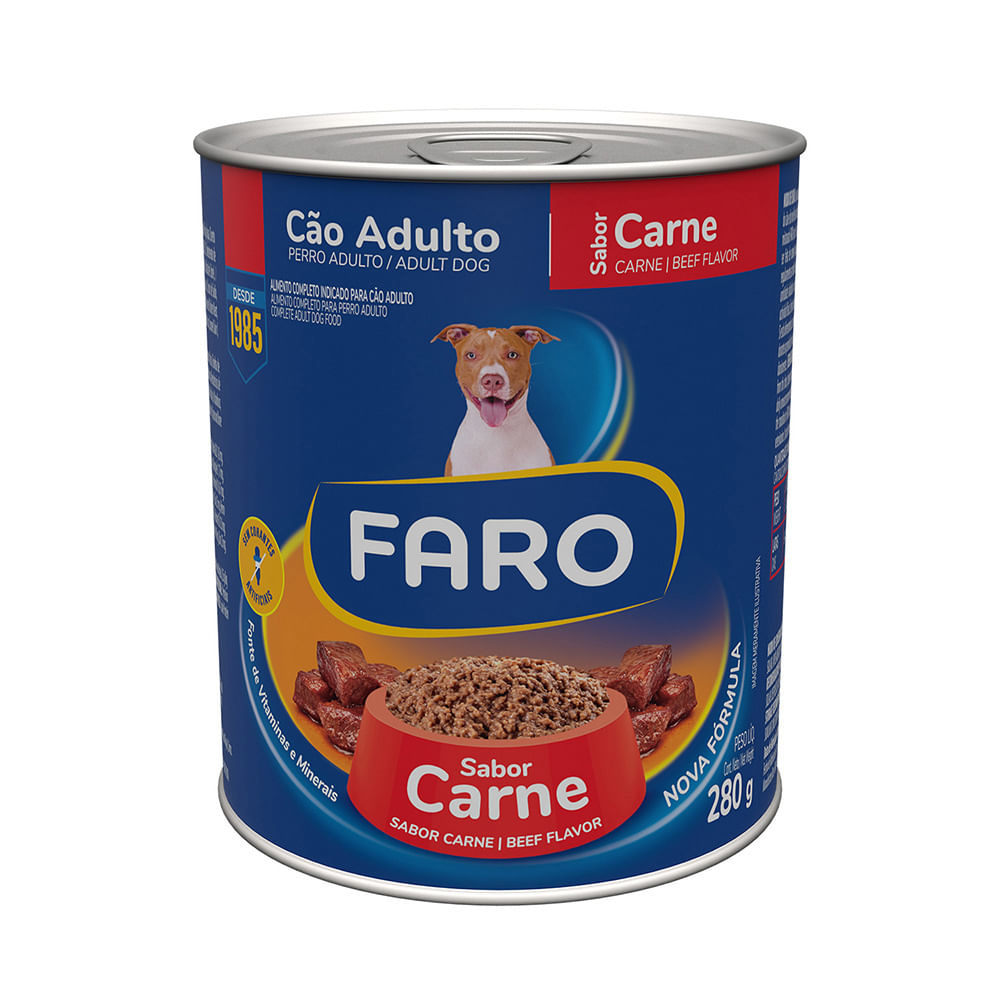 Foto-do-produto-Pate-Faro-para-Caes-Adultos-Sabor-Carne-Lata-280g-no-pet-shop-online-da-Tudo-de-Bicho