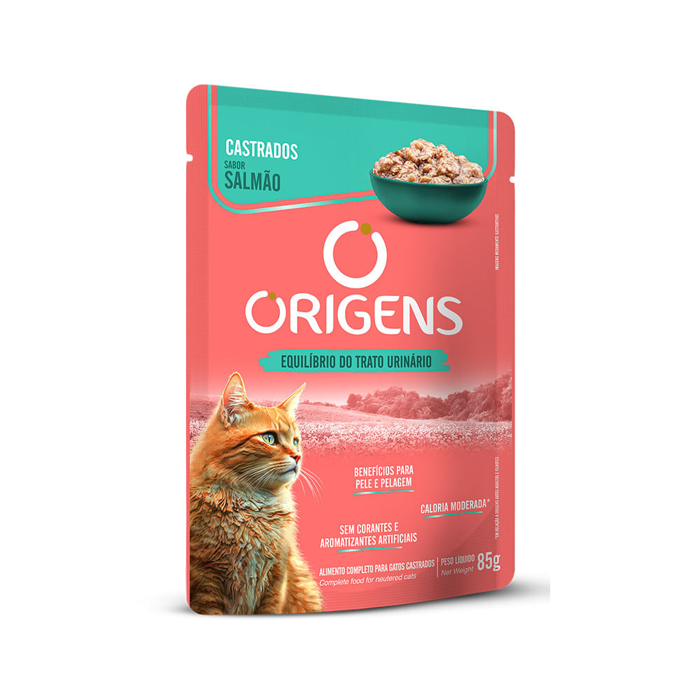 Foto-do-produto-Racao-Umida-Origens-para-Gatos-Castrados-Sabor-Salmao-85g-no-pet-shop-online-da-Tudo-de-Bicho