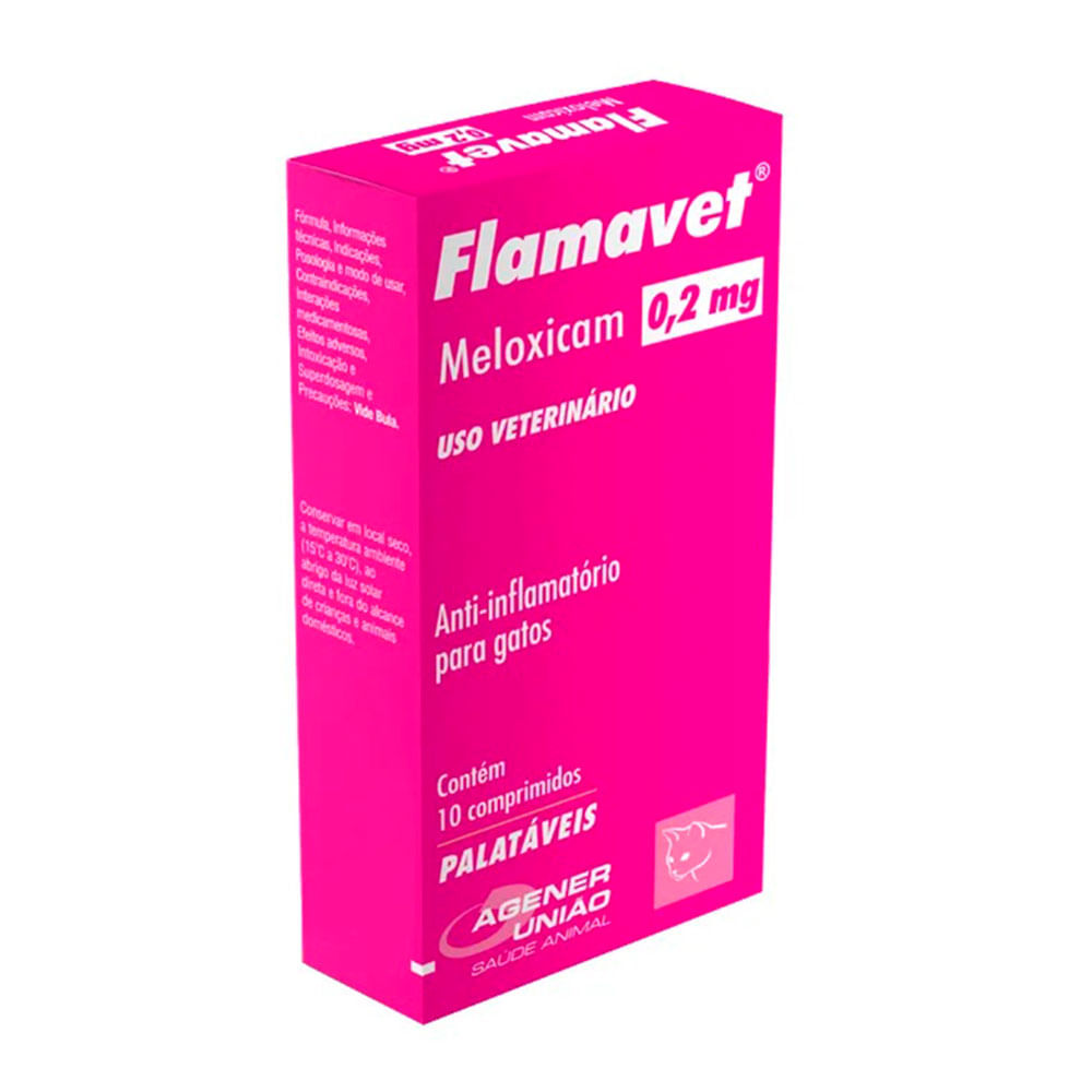 Foto-do-produto-Flamavet-02-mg-Gatos-Agener-Uniao-10-Comprimidos-no-pet-shop-online-da-Tudo-de-Bicho