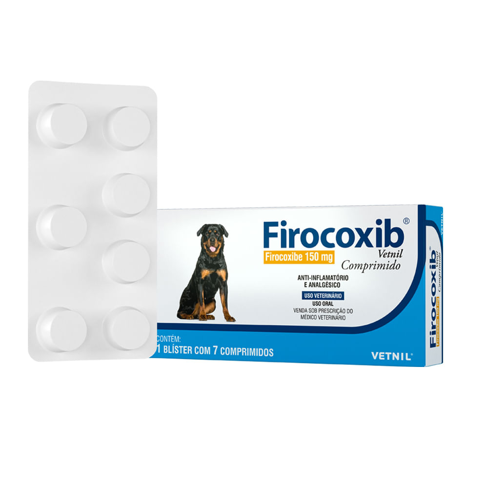 Foto-do-produto-Anti-Inflamatorio-Firocoxib-Vetnil-com-7-Comprimidos-para-Caes-150mg-no-pet-shop-online-da-Tudo-de-Bicho