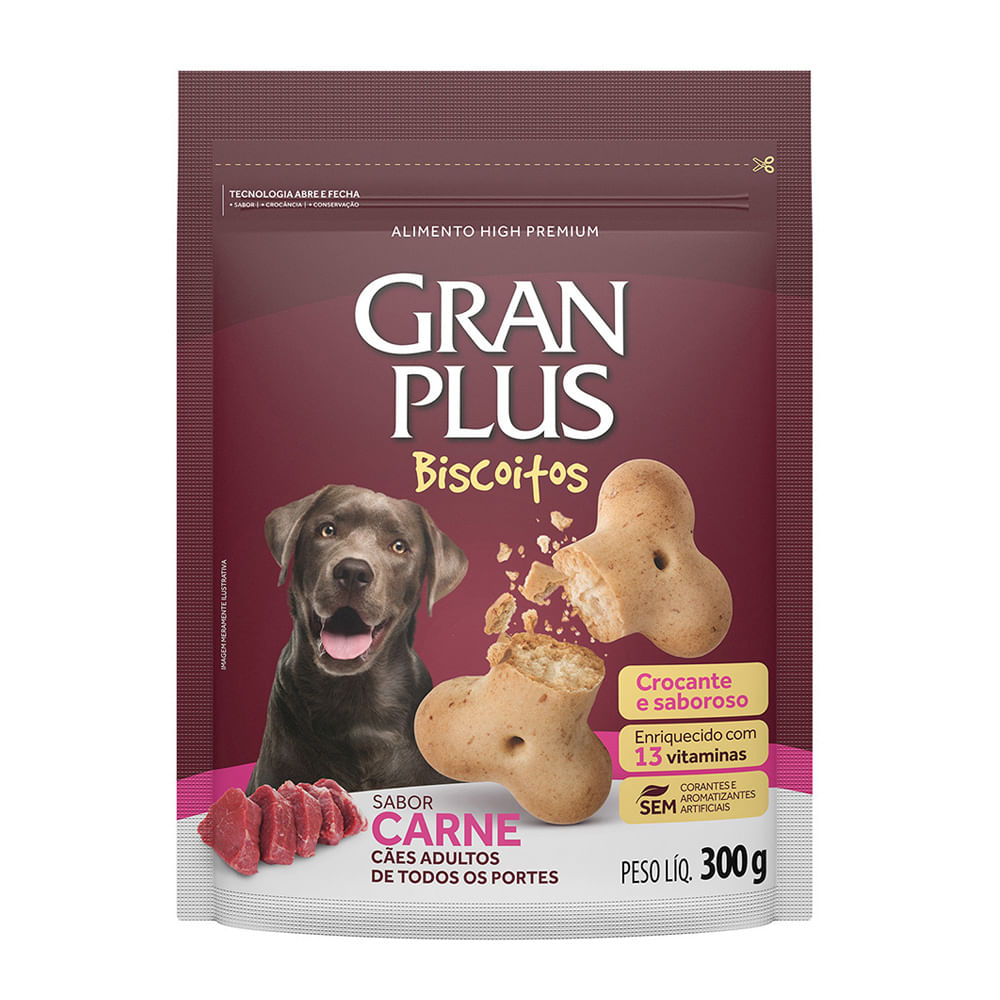 Foto-do-produto-Biscoito-GranPlus-Caes-Adultos-Carne-300g-no-pet-shop-online-da-Tudo-de-Bicho